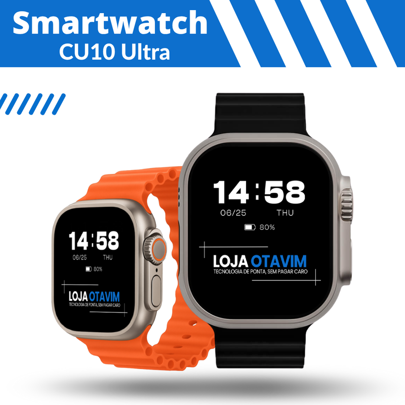 Smartwatch CU10 - Pulseira Extra Brinde | LANÇAMENTO