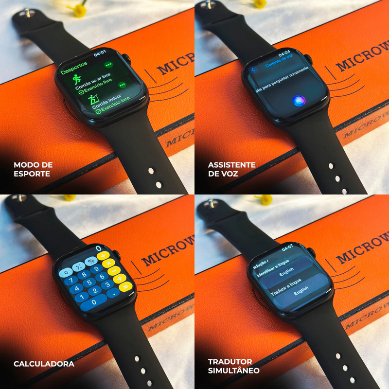 Smartwatch W10 Mini 42mm - Tela AMOLED + Capinha Protetora